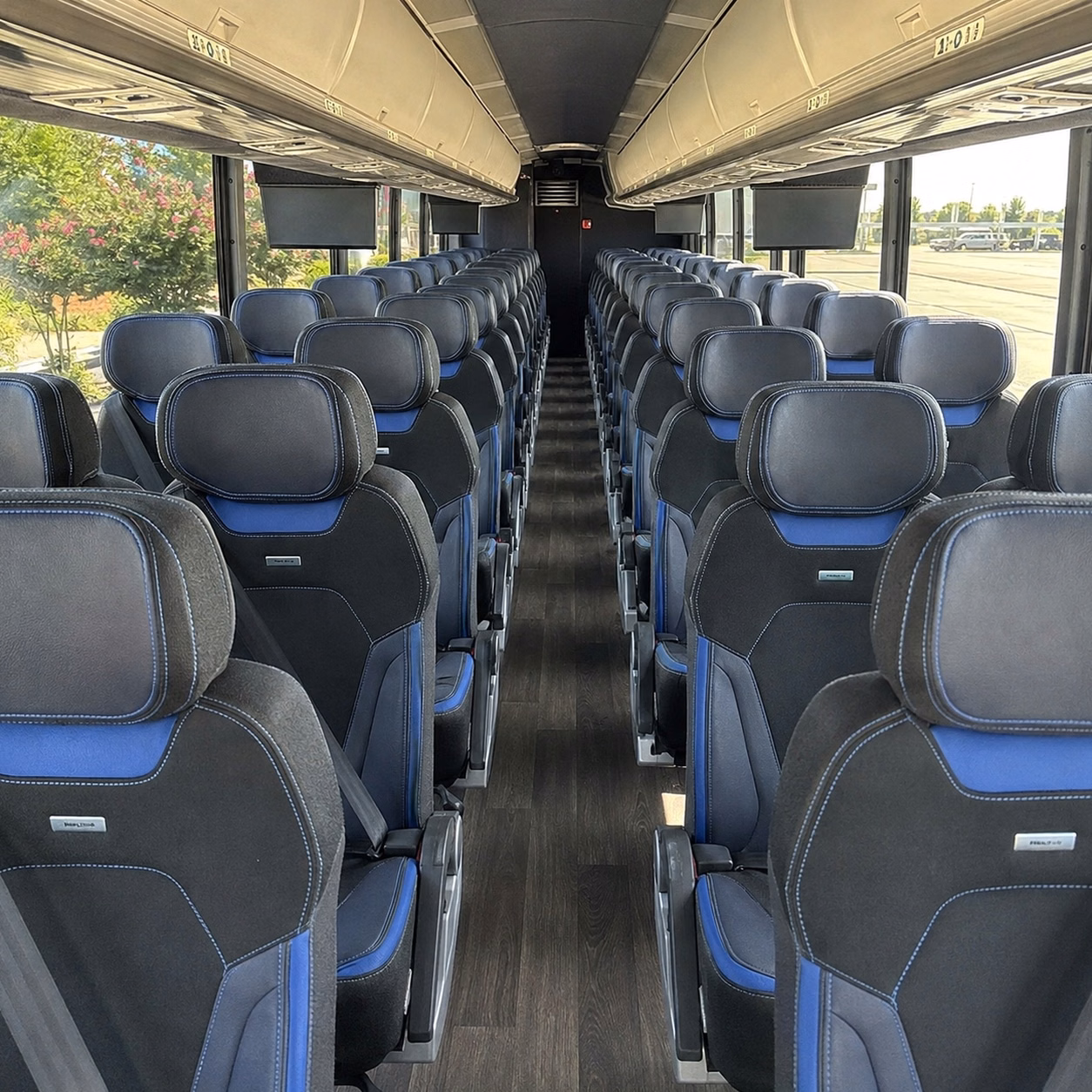 56 passenger charter bus inside