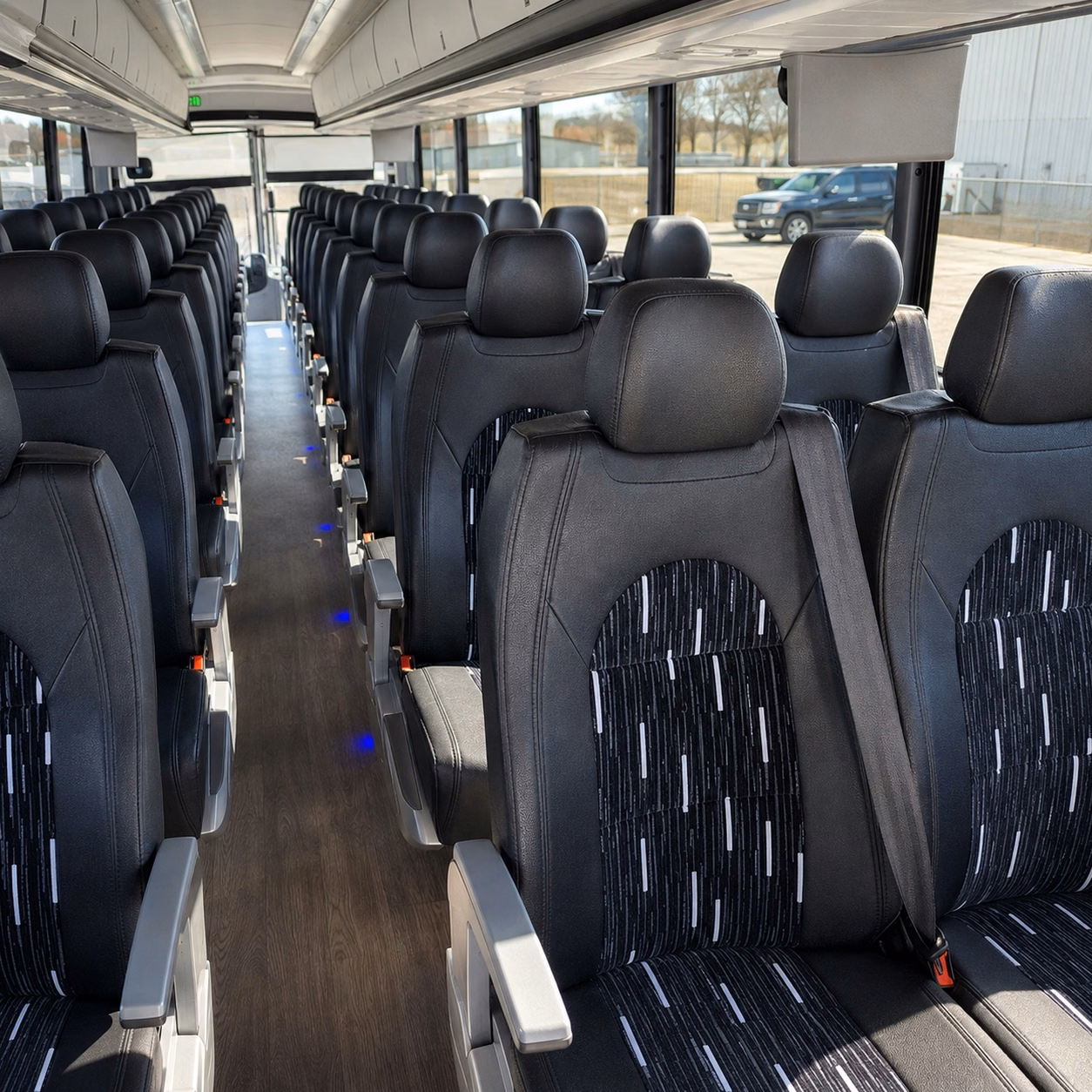 cedar rapids charter bus rental interior